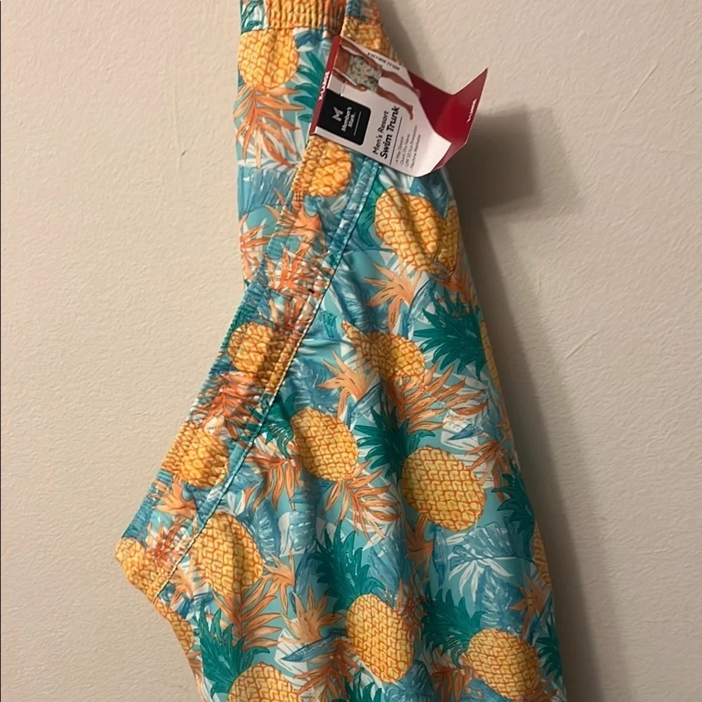 Vibrant Yellow and Green Board Shorts with Elastic Waistband